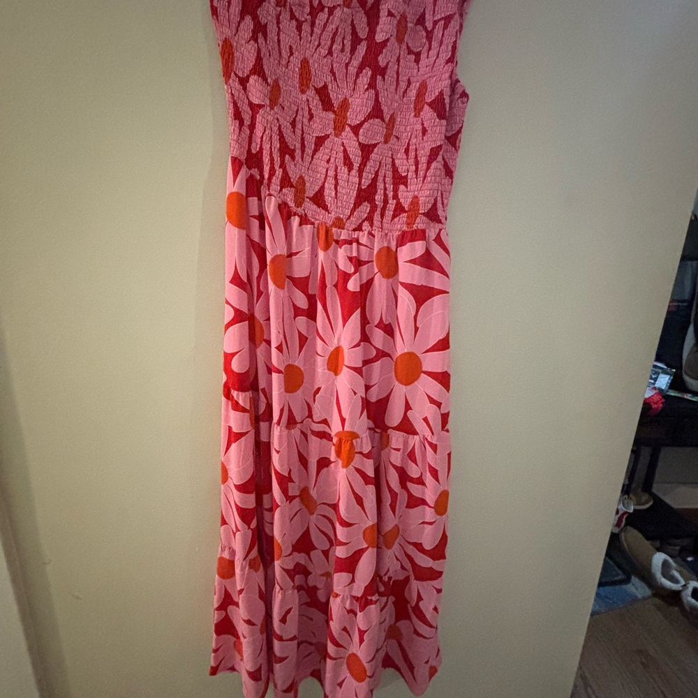 Floral Pink and Red Maxi Dress - Picture 4 of 5